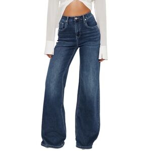 Fashion Nova Montenegro Sweatpant Jean | Dark Wash | Size Small